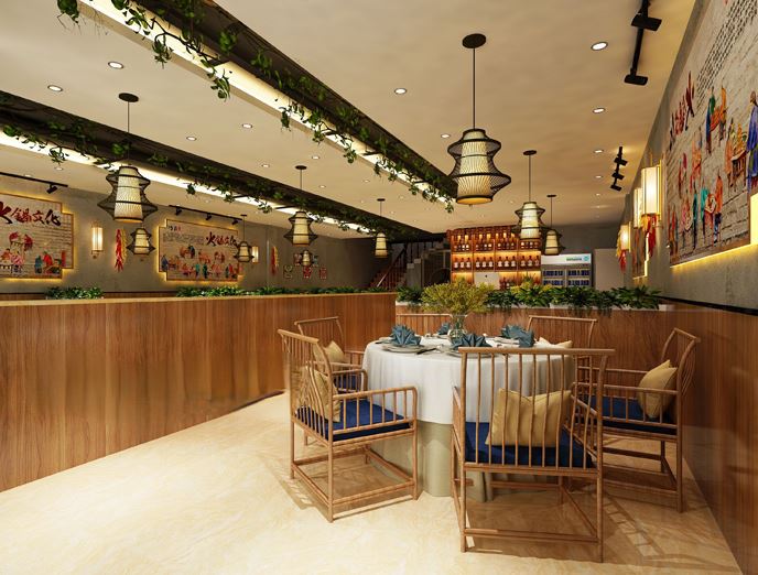 聚福閣美食府300平米中式風格餐廳